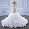 ChicSew Sparkly Mermaid Illusion Long Sleeves Ball Gown Wedding Dress