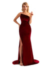 Winter Formal Velvet One-Shoulder Bridesmaid Dresses