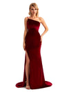 Winter Formal Velvet One-Shoulder Bridesmaid Dresses - ChicSew