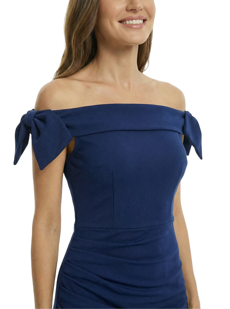 Chicsew Elegant Off Shoulder Sleeveless Mermaid Mother of The Groom Dress With Bow Knots