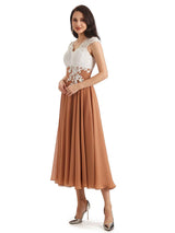 Elegant Tea Length Short Flowy Lace Mother Of The Bride Dresses Online
