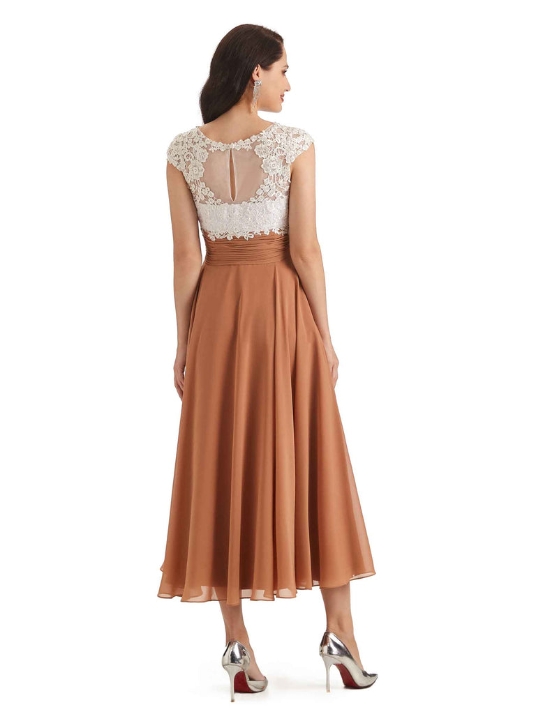 Gorgeous Lace and Tulle Sweetheart Tea-length Long Party Prom Dresses - ChicSew Gorgeous Lace and Tulle Sweetheart Tea-length Long Party Prom Dresses - ChicSew