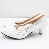 Lace Silver Sequins Decorated White Wedding Shoes High Heels Women's Wedding Shoes