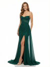Sexy Chiffon Sweetheart Unique Long Formal Prom Dresses Side Slit