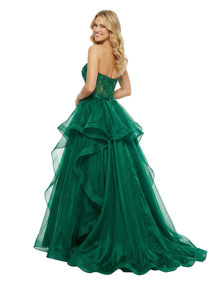 ChicSew Elegent Organza Floor Length Sweetheart Ball Gown Party Prom Dresses
