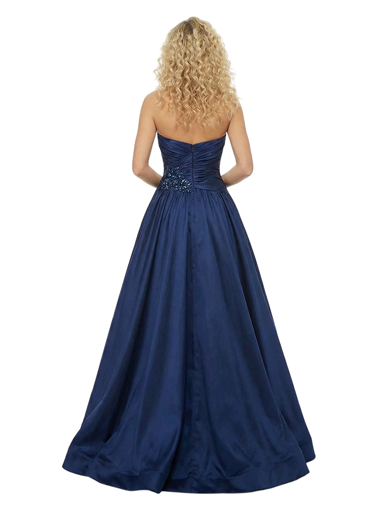 ChicSew Unique Sweetheart Side Slit Satin Floor Length Formal Evening Dresses