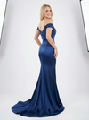 Elegent Satin Beaded Floor Length Off Shoulder Party Prom Dresses