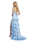 Stunning Corset Halter Side Slit Satin Prom Gown Unique A-Line Long Dress