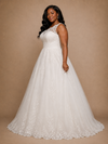 ChicSew Classy One Shoulder A-Line Sleeveless Lace Tulle Maxi Wedding Dress