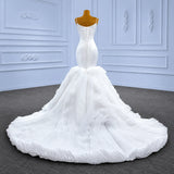 ChicSew Sparkly Spaghetti Straps Ball Gown Mermaid Wedding Dress