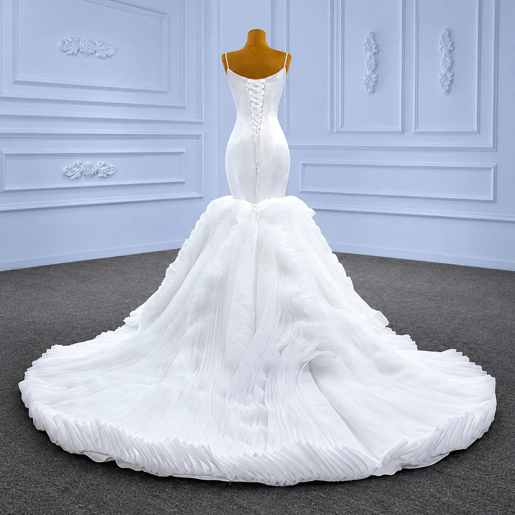 ChicSew Sparkly Spaghetti Straps Ball Gown Mermaid Wedding Dress
