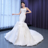 ChicSew Sparkly Spaghetti Straps Ball Gown Mermaid Wedding Dress