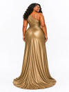 ChicSew Elegant One Shoulder Ruched Side Slit Mermaid Soft Satin Long Bridesmaid Dresses