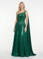 Sparkly Metallic Floor Length One Shoulder Party Prom Dresses