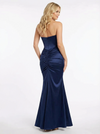 Glamorous Halter Neck Top Sequin Prom Dress Ruched Satin Mermaid Gown