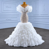 ChicSew Sparkly Illusion Sequined Mermaid Ball Gown Wedding Dress