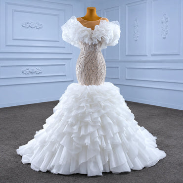 ChicSew Sparkly Illusion Sequined Mermaid Ball Gown Wedding Dress