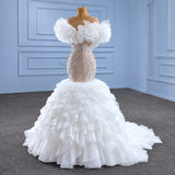 ChicSew Sparkly Illusion Sequined Mermaid Ball Gown Wedding Dress