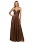 Sexy Deep V-Neck Sleeveless Strapless Pleated Metallic A-Line Maxi Prom Gown