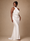 ChicSew Elegant Halter Satin Mermaid Open Back Floor-Length Wedding Dress