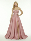 Classy Sweetheart Formal Lace Beaded Prom Dress  A-Line Long Satin Party Gown