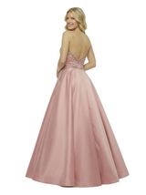 Modern Sweetheart Ruched Satin Lace A-Line Formal Prom Dress Side Slit