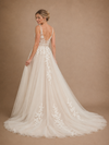 ChicSew Fancy Spaghetti Straps Tulle Lace Appliques A-Line Maxi Wedding Dress