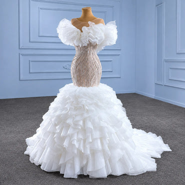 ChicSew Sparkly Illusion Sequined Mermaid Ball Gown Wedding Dress
