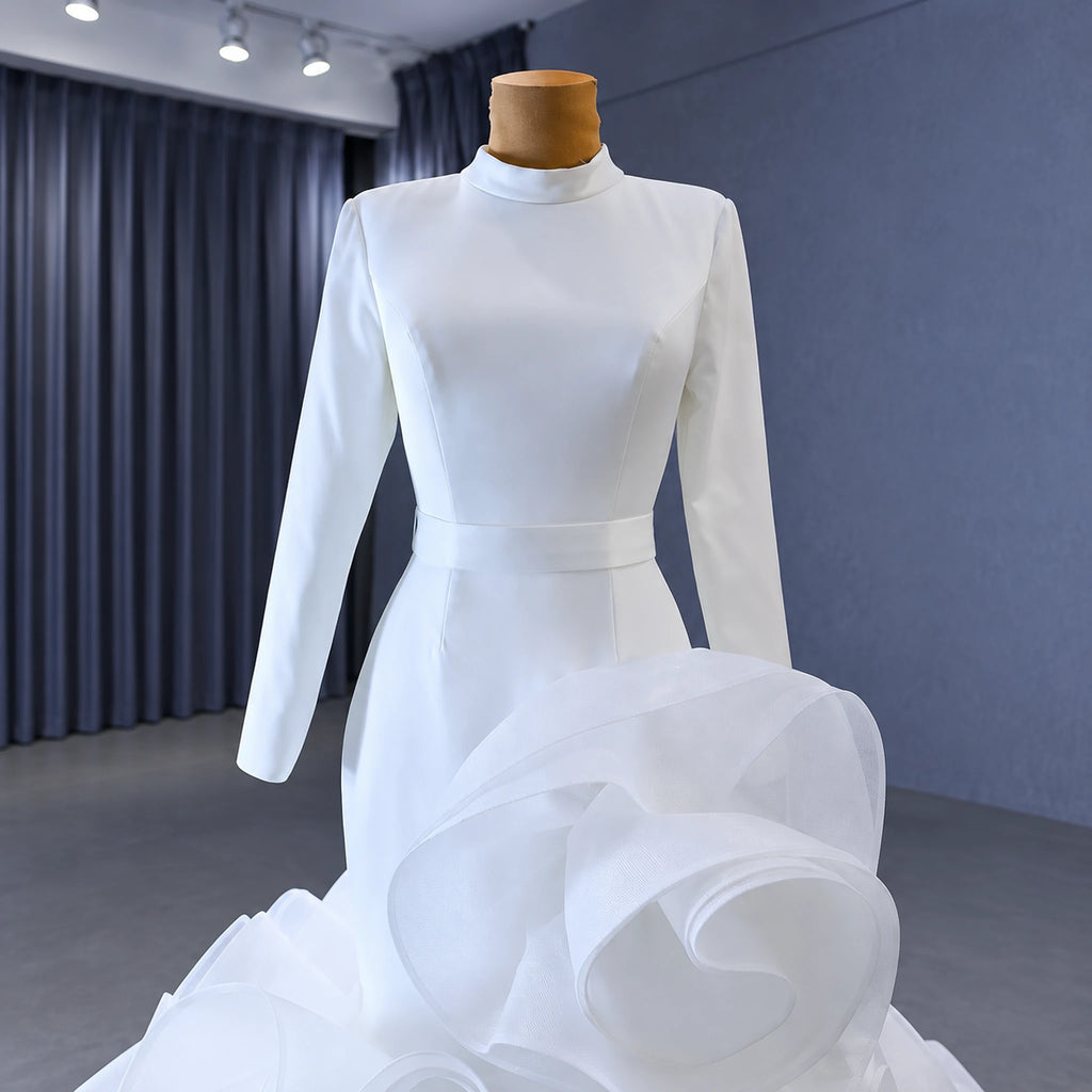 ChicSew Luxurious High Neck Long Sleeves Ball Gown Wedding Dress