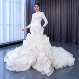 ChicSew Luxurious High Neck Long Sleeves Ball Gown Wedding Dress