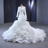 ChicSew Luxurious High Neck Long Sleeves Ball Gown Wedding Dress