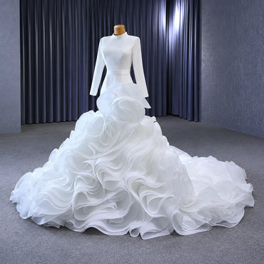 ChicSew Luxurious High Neck Long Sleeves Ball Gown Wedding Dress