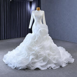 ChicSew Luxurious High Neck Long Sleeves Ball Gown Wedding Dress