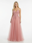 Classy V-neck A-Line Long Lace Beaded Party Prom Dress