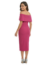 Chicsew Fancy Crepe Off The Shoulder Sheath Ruched Midi Mother Of The Groom Dresses