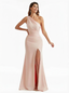 Elegant One Shoulder Stretchy Crepe Mermaid Maxi Evening Gowns For Women