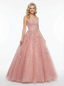 Romantic Spaghetti Strap Sweetheart Tulle Prom Dress With Lace Applique