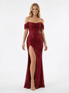 Stunning Off Shoulder Sequin Sweetheart Prom Dress With Mermaid Silhouette