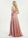 Elegant Off Shoulder Sweetheart Satin Side Slit Prom Dress With A-Line Silhouette
