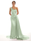 One Shoulder Satin Mermaid Boho Bridesmaid Dresses