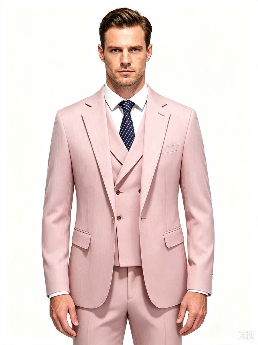 Classic 1 Piece pink Men's Suit with Regular Fit and Sophisticated Peak Lapel