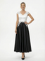 Elegant Black And White Satin V-Neck A-Line Cap Sleeves Ankle-Length Mother Of The Bride Dresses