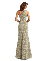 Simple One Shoulder Side Slit Mermaid Floral Satin Maxi Floral Formal Dresses For Women