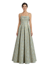 ChicSew Modern Floral Jacquard Spaghetti Straps Floor-Length A-Line Long Formal Evening Dresses