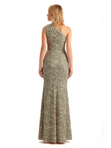Sexy One Shoulder Side Slit Mermaid Long Satin Floral Formal Dresses For Women