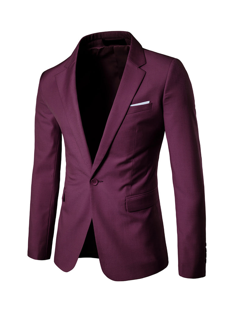 Mulberry Men's Casual single Piece Suit Notch Lapel Flat Tuxedos CN523