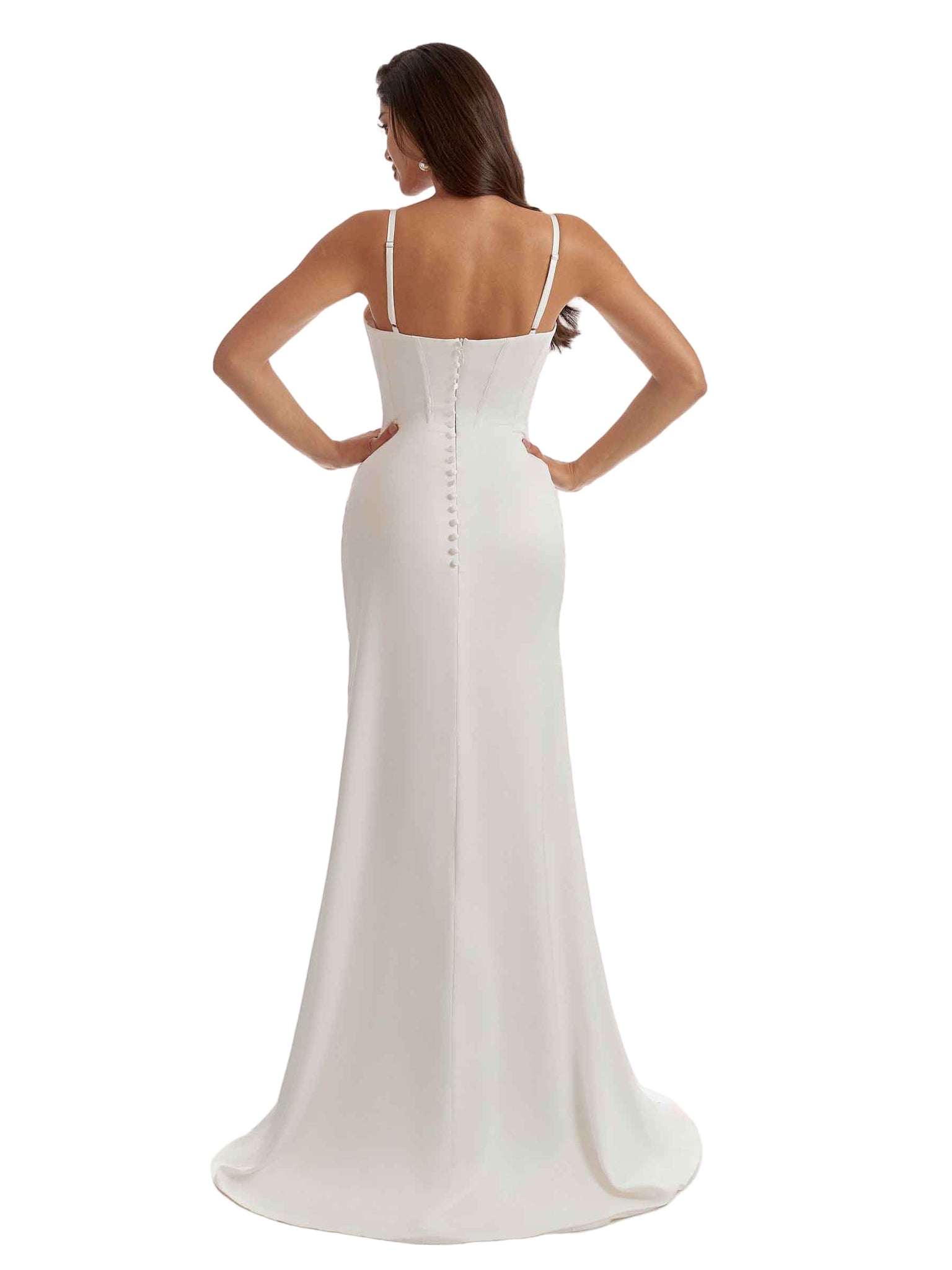 Sexy Sweetheart Mermaid Silky Satin Long Bridesmaid Dresses Slit Spaghetti Straps