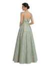 ChicSew Modern Floral Jacquard Spaghetti Straps Floor-Length A-Line Long Formal Evening Dresses