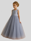 Flower Girls with Bow A-line Princess Gown for Wedding Kids Dress