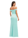 Simple Off The Shoulder Mermaid Beauty Soft Satin Floor-Length Bridesmaid Dresses